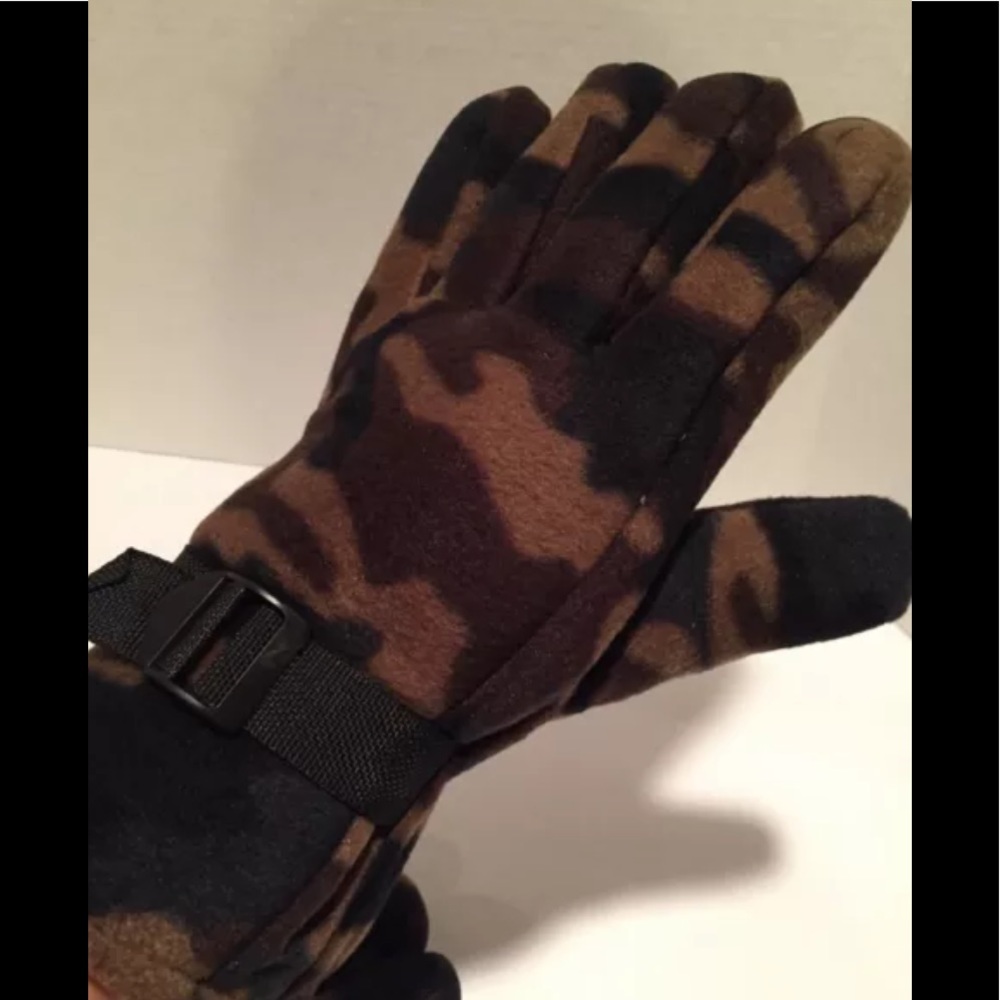 Men’s fleece faux fur lining gloves Camouflage L